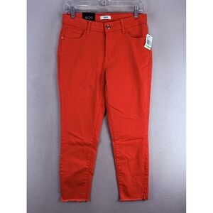 Kensie Jeans Women's Sz 8/29 Pink Coral Mid-Rise Raw Hems Denim NWT